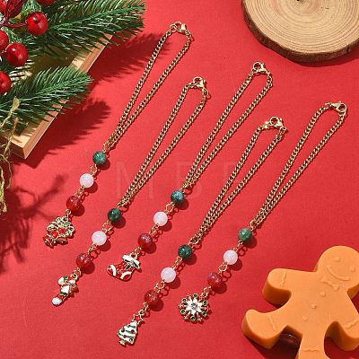 Christmas Alloy Enamel Pendant Decorations HJEW-JM01153-1