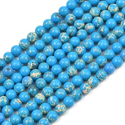 Natural Imperial Jasper Bead Strands G-P260-01-6mm-1