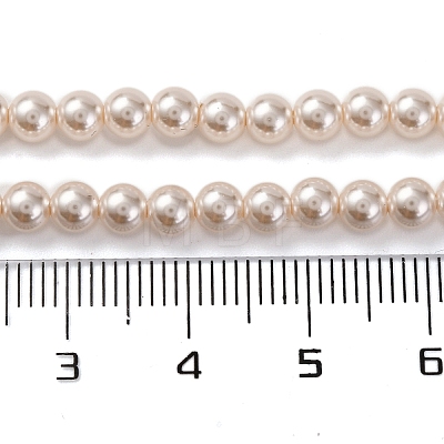 Baking Painted Pearlized Glass Pearl Round Bead Strands PEAR-H019-02A-02-1