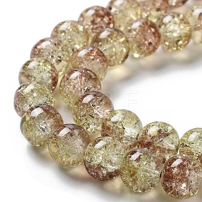 Spray Painted Crackle Glass Beads Strands CCG-Q002-10mm-05-1