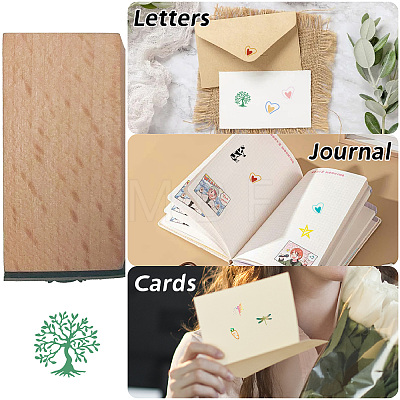 Square Wooden Stamps DIY-WH0546-009-1