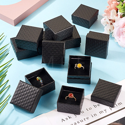 Rhombus Textured Cardboard Ring Gift Storage Boxes CON-TAC0001-07C-1