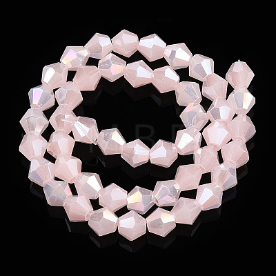 Imitation Jade Electroplate Glass Beads Strands EGLA-A039-J6mm-B07-1