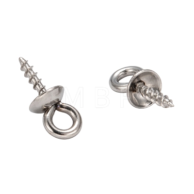304 Stainless Steel Screw Eye Pin Peg Bails X-STAS-E076-05-1