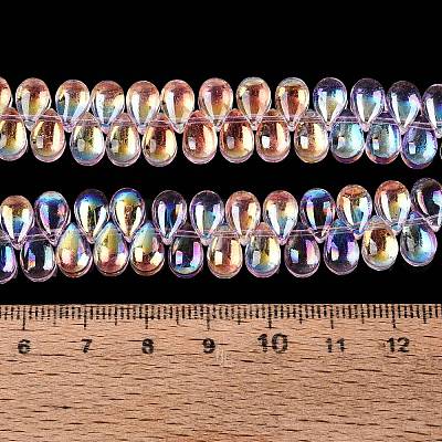 Electroplate Transparent Glass Beads Strands EGLA-N057-01A-07-1
