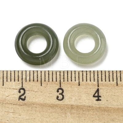 Natural Nephrite Jade/Hetian Jade Ring Charms G-H036-05-1