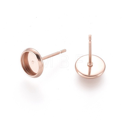 304 Stainless Steel Stud Earring Settings LS-X-STAS-K131-A-01RG-1
