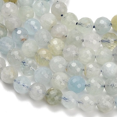 Natural Aquamarine Beads Strands G-L642-F05-6mm-1