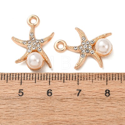 Alloy & ABS Imitation Pearl & Rhinestone Pendants FIND-K030-18E-G-1