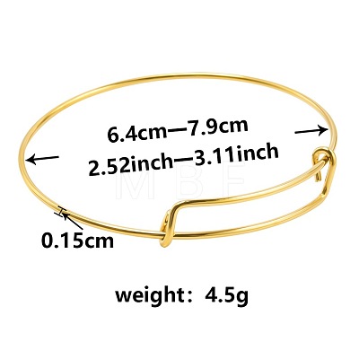 Adjustable Expandable 304 Stainless Steel Bangles for Women UK8854-2-1