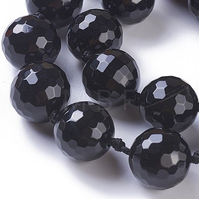 Natural Black Agate Beads Strands G-F620-05A-18mm-1