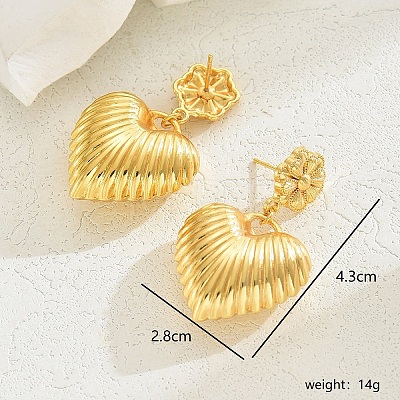 Luxurious Gold Earrings with Elegant Star and Heart Design JO9174-3-1