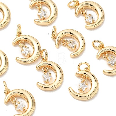 SHEGRACE Brass Micro Pave Cubic Zirconia Pendants XGRQ3D664-464G-1