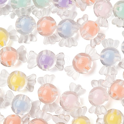 300Pcs 6 Colors Transparent Acrylic Beads TACR-LS0001-06-1