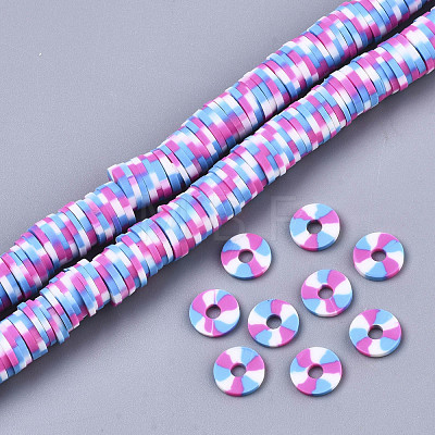 Handmade Polymer Clay Beads Strands CLAY-R091-8mm-01-1