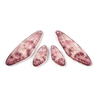 Transparent Resin Wing Earrings Pendants FIND-TAC0006-58A-1