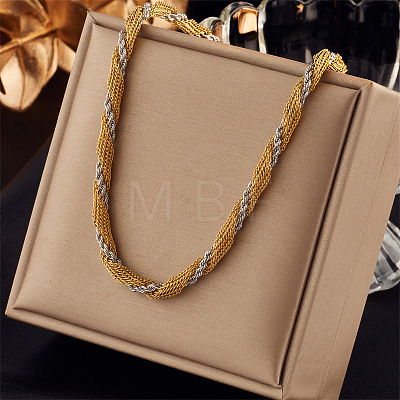 4MM 304 Stainless Steel Rope Chain Necklaces NJEW-Z095-01GP-01-1
