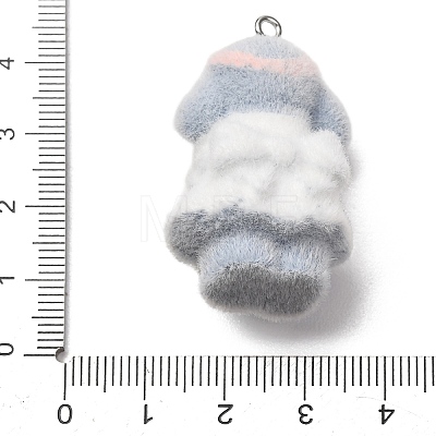 Anmial Theme Flocking Opaque Resin Pendants RESI-G130-01G-1