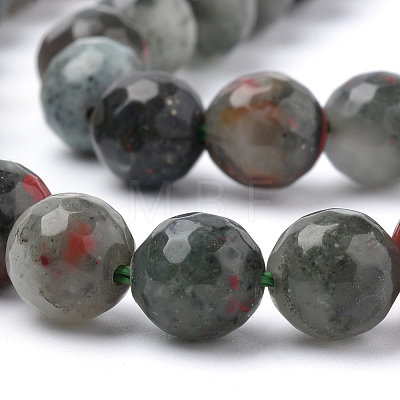 Natural African Bloodstone Beads Strands G-Q462-95-4mm-1