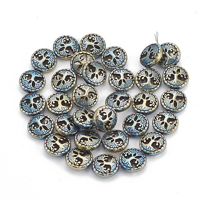 Electroplate Non-magnetic Synthetic Hematite Beads Strands G-N0322-03E-1