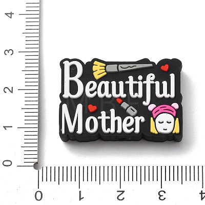 Mother's Day Silicone Focal Beads SIL-G013-01H-1
