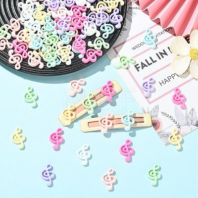 7 Bags 70Pcs 7 Colors Musical Note Opaque Resin Cabochons RESI-CJ0005-44-1
