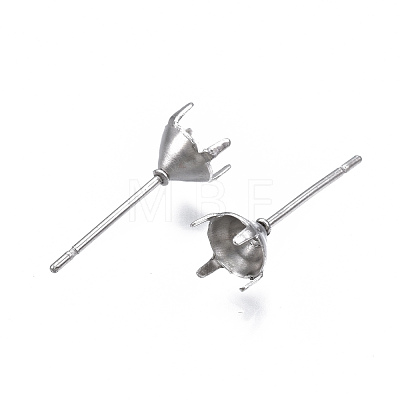 316 Surgical Stainless Steel Stud Earring Setting STAS-S117-023B-1