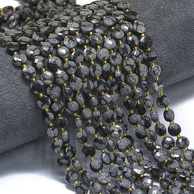 Natural Snowflake Obsidian Beads Strands G-K389-B65-01-1