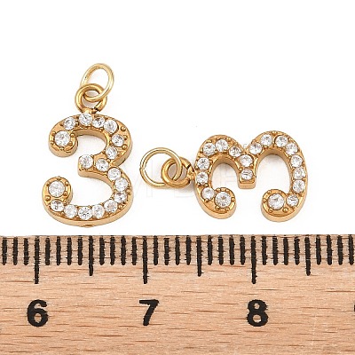 304 Stainless Steel Rhinestone Pendants STAS-N133-03D-G-1