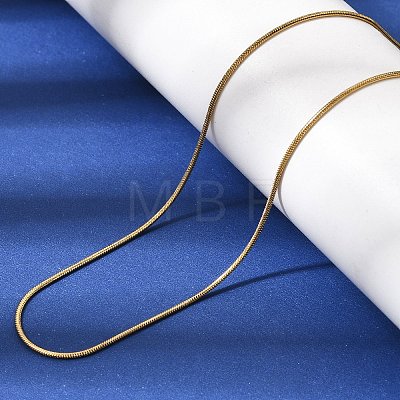 0.9MM Unisex 304 Stainless Steel Round Snake Chain Necklaces NJEW-P356-04G-1