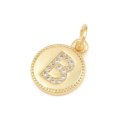 Brass Micro Pave Clear Cubic Zirconia Charms CU-CBA56CE-12G-B-1