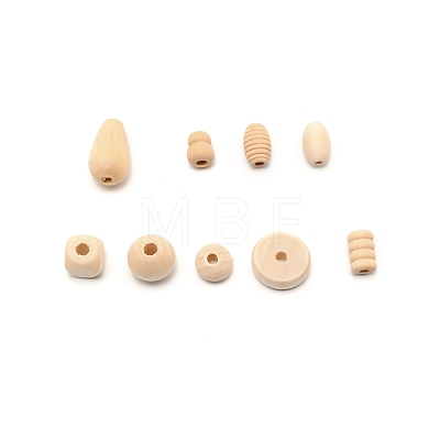 Natural Unfinished Wood Beads Set WOOD-WH0015-85-1