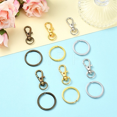 DIY Alloy Swivel Lobster Claw Clasps & Iron Split Key Rings Keychain Finding Kits DIY-YW0010-44AB-1