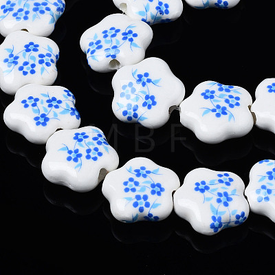 Handmade Porcelain Ceramic Beads Strands PORC-S502-033C-1