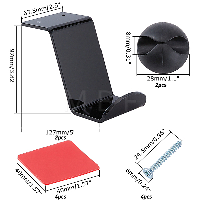 2Pcs Acrylic Headphone & Gamepad Holder Sets ODIS-WH0011-50-1