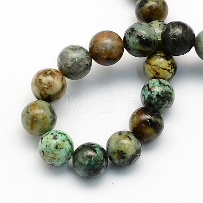 Natural African Turquoise(Jasper) Round Beads Strands G-S181-6mm-1