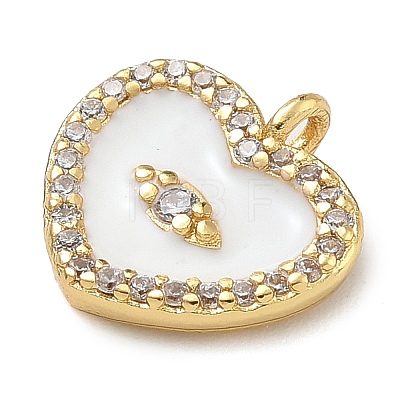 Rack Plating Brass Micro Pave Clear Cubic Zirconia with Enamel Charms KK-G515-12A-1