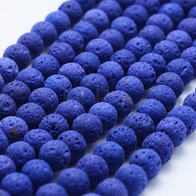 Natural Lava Rock Beads Strands X-G-F531-8mm-G12-1