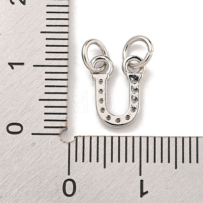 Initial Letter Brass with Cubic Zirconia Charms KK-Q814-26U-P-1
