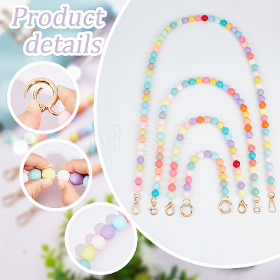   4Pcs 4 Style Acrylic Frosted Beaded Bag Strap AJEW-PH0018-23-1