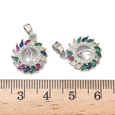 Brass Micro Pave Cubic Zirconia Pendants KK-P334-31P-1