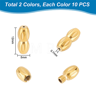 Unicraftale 10Pcs 2 Colors 304 Stainless Steel Screw Clasps STAS-UN0050-13-1