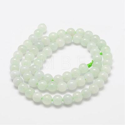 Natural Myanmar Jade/Burmese Jade Beads Strands G-F306-13-6mm-1