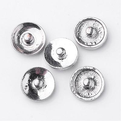 Antique Silver Tone Zinc Alloy Enamel Letter Jewelry Snap Buttons SNAP-N010-86I-NR-1