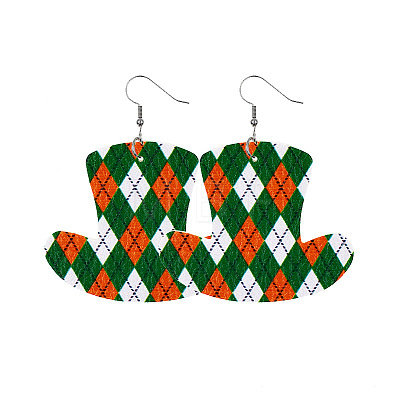 Saint Patrick's Day Imitation Leather Dangle Earrings FS-WG4E1C6-15-1