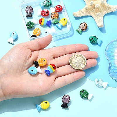 20Pcs 10 Colors Handmade Lampwork Beads LAMP-YW0004-13-1