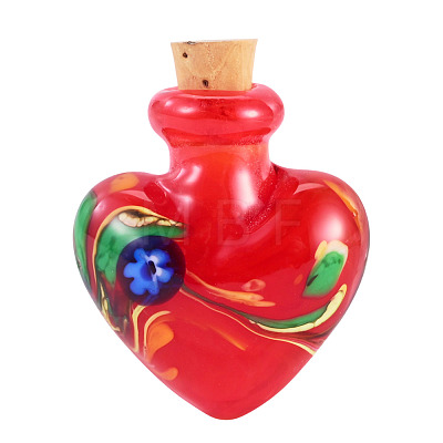 Handmade Lampwork Perfume Bottle Pendants LAMP-TADJ0001-06C-1