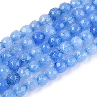 Dyed Natural White Jade Beads Strands X-G-T139-4mm-60-16-1
