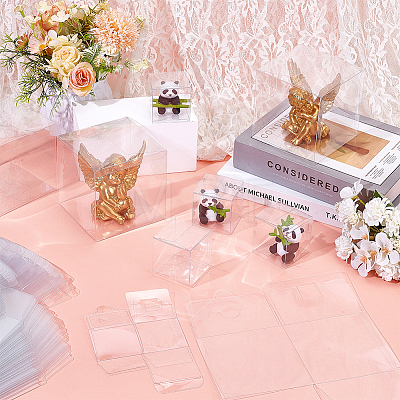 60Pcs 2 Styles Transparent Plastic PVC Box Gift Packaging CON-GO0001-21-1
