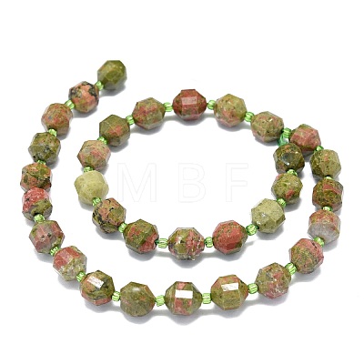 Natural Unakite Beads Strands G-O201B-89-1